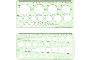 TSLRSA Normographe Geographie - 2Pcs Normographe pour Croquis et Schémas,Regle Pochoir,Gabarit Cercle,Modèles de Mesure,Pochoir Geometrique,Règle Gabarit pour Studio Artistique ou Dessin et Dessin Personnel