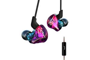 Yinyoo KZ słuchawki KZ ZST Kolorowa, hybrydowa armatura banlance z dynamicznymi słuchawkami dousznymi, 1BA+1DD HiFi, sportowy zestaw słuchawkowy (z mikrofonem, fioletowe)