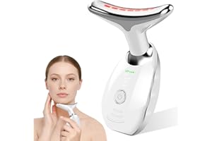 KEPSA Massaggiatore Viso antirughe, Massaggiatore per la tonificazione e il rassodamento della pelle, terapia con luce rossa, EMS gua sha a 45°C, lifting viso e anti-età con 7 colori e 3 modalita led.