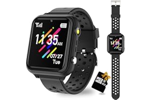 Retysaz Kids Smart Watch 16 Game Smart Watch for kids Phone Fashion Smartwatches for Children 3-14 Great Gifts To Girls Boys Electronic Learning Toys (Black)