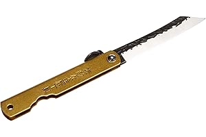 HIGO NO KAMI Higonokami 01PE313 Hoseki - Coltello tascabile in acciaio e ottone, 16,50 cm, colore: Oro