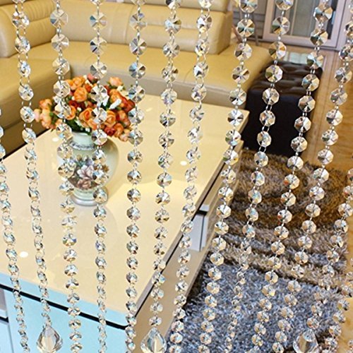 MOHOO 10m Türvorhang zehn Meter Hochzeit DIY Crystal Clear Acrylic Bead Garland hängende Partei Dekor Versorgung Perlenvorhänge Dekorieren Sie das Wohnzimmer, Hotel-Lobbys - 7