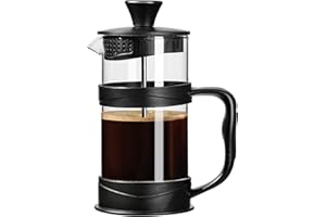 ‎PARACITY ParaCity French Press Kaffeebereiter 350ml, Kaffeepresse aus Edelstahlfilter und hitzebeständigem Glas, Kaltbrüh-Kaffeemaschine, gut als Geschenk für Reisen und Zuhause (Schwarz)
