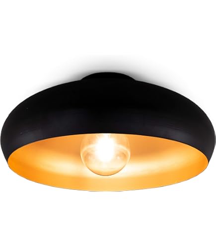 Plafoniera moderna Mogano 2, illuminazione a soffitto da soggiorno in metallo nero, ingresso, soggiorno, camera da letto, E27 28 cm- EGLO | Leroy Merlin