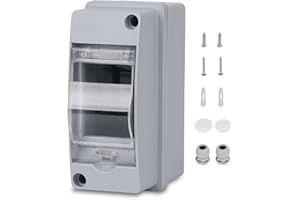 Zroden Coffret Electrique, Coffret Electrique Etanche Exterieur IP65, 2 Modules, Avec Terminaux, Rails Intégrés et Accessoires, Pour Une Utilisation à L'extérieur