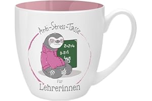 GRUSS & CO Anti-Stress-Tasse Motiv "Lehrerin" | Tasse mit Spruch, 45 cl, New Bone China | Geschenk Danke | 45496