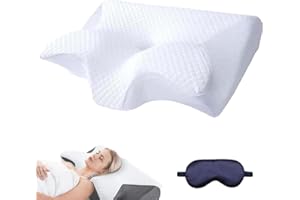 Knubbuf CuroSleep - Die Erleichterung, auf die Sie gewartet haben, Curo Sleep Kissen, Ergonomisches Nackenstützkissen, Orthopädisches Kopfkissen für Rücken, Seiten, Bauchschläfer (Weiß)