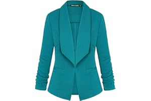 MINTLIMIT Womens Casual 3/4 Sleeve Open Front Blazer Pockets Work Suit Office Jacket