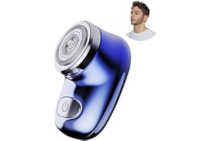YOVIKIN Mini Shaving Electric Shaver, Portable Pocket Size Wet & Dry USB Rechargeable Rotary Shaver for Home, Car, Travel, Office