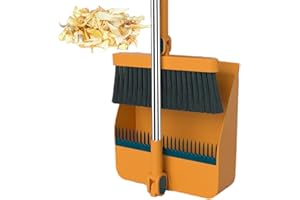 Peosevi Scopa E Paletta Salvaspazio,Set di Spazzole E Paletta per La Polvere,Paletta per Pulizia Rotazione 180°, Scopa E Paletta per Giardino, Casa, Cucina, Ufficio, Pulizia del Pavimento