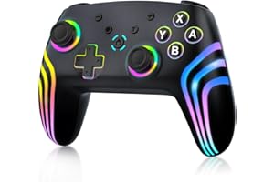 MYSTILUCK Wireless Pro Controller for Switch/Switch 2/Lite/OLED/PC, Gamepad with 7 Color Changing RGB Lighting/Hall Effect Trigger/Dual Vibration/Turbo, Ergonomically Designed Precision Joystick