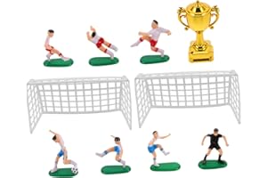 ibasenice 1Ensemble Miniature de Football Plastique pour Décoration de Gâteau et Dollhouse Modèle de Jouet de Joueur de Soccer Miniature pour Fête Sportive et Thème Football