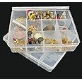 CSM Plastic Jewelry Box With Partitions Transparent12 Grids Rectangular Storage Boxes-Big Size (Pack of 2 Boxes)