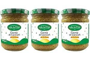 VALLE DEL CRATI ECCELLENZE GASTRONOMICHE DAL 1998 Valle del Crati Crema di Carciofi | Spalmabile con Carciofi e Spezie Calabresi | Condimento per Primi Piatti, Antipasti, Carne | 3 Vasetti da 180 gr cadauno