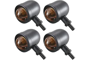TUINCYN Motorcycle Turn Signals Light Bulb Black Anodized Aluminum Motor Indicator Light Blinker Lamp Mounting DC 12V(Pack of 4)