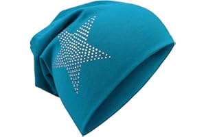 Miobo Berretto Slouchy per Bambini, Cotone, Stella con Strass