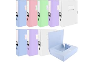 CYEER Lot de 10 boîtes de classement en plastique coloré A4 Tranche de 75 mm pour documents A4