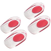 Cozyswan Gel Fersenkissen Fersenpolster Soft Silikon Fersenschutz Hilfe bei Fersensporn Sohle Kissen (Rot)