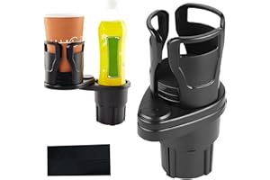 ONTHIS Car Cup Holder Expander, 360°Rotating Car Dual Cup Holder Adjustable, 2 In 1 Multifunctional Car Cup Stand Expander for Cars, Car Coffee Drink Cup Holder Expander Adjustable Diameter