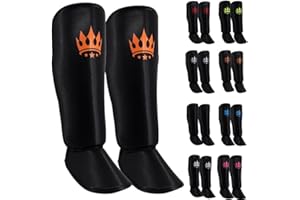 PLAYERZ BOXING EST 2020 Playerz Adult Element Shin Guards – Premium Leg Protection for MMA, Muay Thai and Kickboxing – Lightweight, High-Impact Shin Pads With a Non-Slip Design for Men and Women