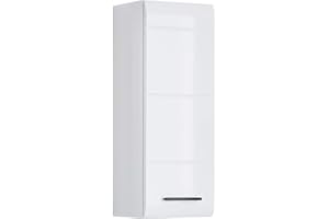 TRENDTEAM SMART LIVING Trendteam łazienka naścienna szafka skóra biały wysoki połysk, srebrny