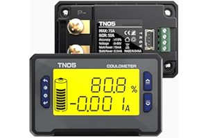 DEWINLVD 50A Batteriewächter 12V 24V 36V 48V 72V Batteriemonitor 8-80V Battery guard Echtzeitanzeige von 8 Batterieparametern Niederspannung kann eingestellt werden alarm, für Mehrere Akkupacks(TN05)