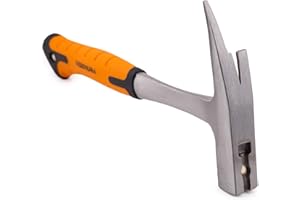 Mivos Marteau de Charpentier e Couvreur 600 gr - Monobloc en Acier Carbone Trempé - Arrache-Clou avec Support Aimanté pour Clou - DIN 7239