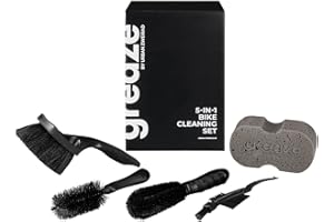 URBAN ZWEIRAD greaze Fahrrad Reinigungsset - Fahrradpflege Set - Kettenbürste + Reinigungsbürste für Fahrradkette - Ritzel Claw Bürste - Kettenreinigungsgerät (5-teiliges Set)