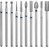 GeekerChip Manicure Drill Bit, 10 Pieces Drill Bits for Manicure Lathe, Professional Nail Drill Bits, Manicure Accessory for