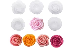 YRIHJIXQ 5pezzi Stampi per Candele Stampo in silicone per decorazioni floreali a forma di rosa per candele
