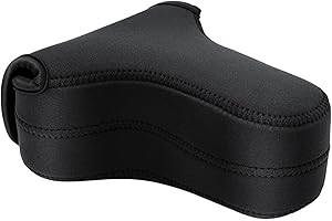 JJC Mirrorless Camera Case Ultra-Light Pouch Bag for Sony Alpha A6000 A6500 A6300 A5100 NEX-3N NEX-5N Fujifilm X-M1 X-T10 Olympus E-PL7 E-PL5 E-P5 E-PL2 E-P3 E-PL6 E-PL3 Lens up to 5.0x2.9x6.9(Black)