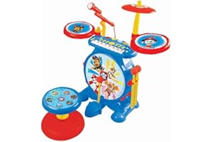 Lexibook, Paw Patrol, Electronic Set for Children, Musical Toy Game, Realistic Drum Sound, 8-Keys Keyboard, MP3 Plug, seat Included, Blue/red, K610PA