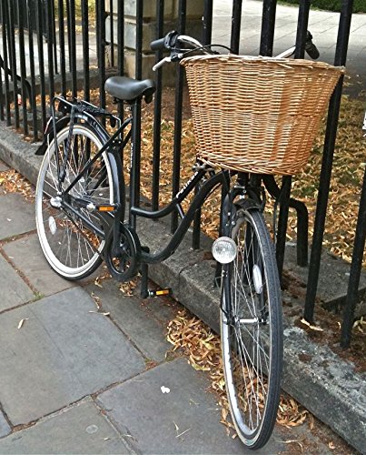 Retro Fahrradkorb aus Weidengeflecht, mit Lederriemen, handgefertigt - 3