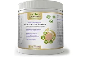 WHITEHILLS Brewer's Yeast Powder 500g Non-debittered Inactive Natural Source of B-Vitamins, Chromium, Selenium and Potassium for Humans, Cats, Dogs, Horses and Ducklings