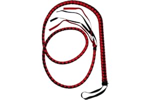 Mayting Kunstleder Stier Peitsche, Katze Frau Kostüm Peitsche Western Cowboy Peitsche, Performance Halloween Cosplay für Indiana (Schwarz + Rot)