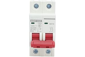 JENNGAOO 2P DC Leitungsschutzschalter DZ47-63Z 1000V Mini Leistungsschalter DC Trennschalter DIN Schienenmontage für Solar Photovoltaik Systeme (63A)