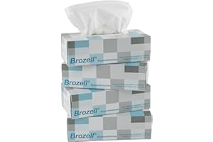 BROD Kosmetiktücher Brozell® | soft | saugfähig aus weichem Tissue | hochweiß | 2-lagig | extra weich | parfümfrei | für Hotel, Praxis, Labor, Wellness | 25 trendige Dekorboxen a 150 Tücher = 3750 Tücher