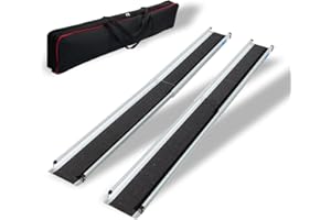 ‎TRUTZHOLM TRUTZHOLM Rollstuhlrampe Teleskop Rampe 120-213 cm Auffahrrampe Laderampe Auffahrschiene Paar | 270 KG | Antirutsch Belag, leicht in der Textiltasche (213)