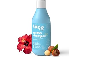 TuCo Kids Mild Shampoo With Soapnut, Almond, Henna, Pomegranate|Perfect For Soft, Smooth, Curly Tangled & Rough Hair|Paraben, Sls & Sulphate Free|Ph 5.5, Vegan & Tear Free|300 Ml (Pack Of 1) |