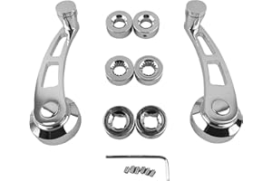 Dioche Poignée de fenêtre de voiture, 2 pièces, pour modèles plus anciens, Argent, Aluminium, 100% Fer, Rétro