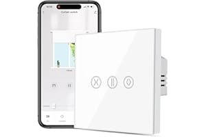 WLAN Rollladenschalter - KKMOL Smart Schalter benötigt Nullleiter, WiFi Rolladensteuerung, Jalousien Schalter, Rolladen Stopper, Rolladen Zeitschaltuhr Prozentuale Steuerung