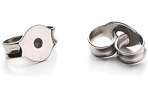 ‎TIABELLE TIABELLE - Ersatz Ohrstecker-Verschluss universal passend aus poliertem Titan Farbe Silber - Gewindelose Ohrmutter Gegenstecker allergenfrei & hautverträglich – Handmade in Germany