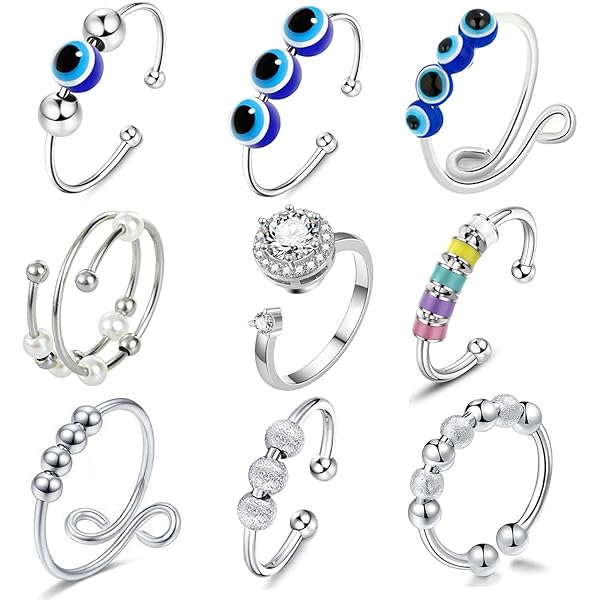 Maniaque Moteur Remettre à Neuf Bague Antistress Argent Portugais Pente Rétrécir