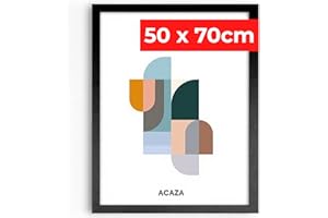 ACAZA Cadre 50x70 cm, Pour Puzzle 1000 pièces, Poster et Photo, En Bois et Verre Acrylic, Décoration Murale, Portrait et Paysage, Noir