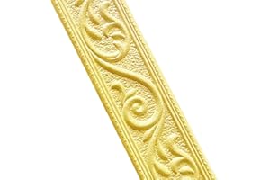 Puupaa Linea di rivestimento da parete, battiscopa 3D in schiuma goffrata, adesivo per bordi da parete autoadesivo, decorazione fai da te parete, per bagno, cucina, telaio della porta, sfondo TV - oro