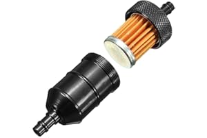 YOSOO HEALTH GEAR Aluminum Inline Fuel Gas Petrol Filter 1/4 6mm For Motorcycle Bike Quad (black)