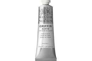 Winsor & Newton 8840493 Griffin Alkyd vernice ad olio a rapida essiccazione tubo da 37 ml, a base di pigmenti di alta qualità, resistente alla luce - Bianco di titanio