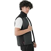 Longberg Men's Upright Collar Softshell Inside Fleece Zipper Pocket Quilted Vest