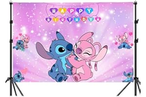 BESTZY S-titch Sfondo Fotografico, S-titch Fondali Compleanno Festa Fotografia Tessuto Festa Forniture Poliestere Banner Decorazione Foto Sfondo Feste a Tema Animali per Bambini (150 * 100 cm)