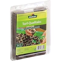 Dehner Torf-Quelltabletten mit Nährstoff-Mix, zur Anzucht von Jungpflanzen, 50 Stück